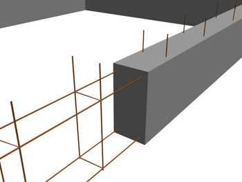 Pour la plupart des fondations en bandes, l'armature ressemble à ceci