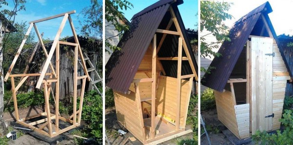 Illustrations photographiques: construit des toilettes dans le pays de ses propres mains. Les dessins sont présentés ci-dessus