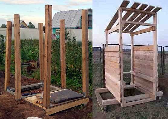 Étapes de construction d'une cabine de toilettes dans le pays