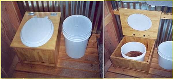 Voici à quoi ressemble le plus simple placard à poudre ou toilette de tourbe. Le construire vous-même est une tâche facile.