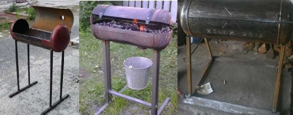 Jambes d'un tuyau profilé pour un barbecue à partir d'une bouteille de gaz