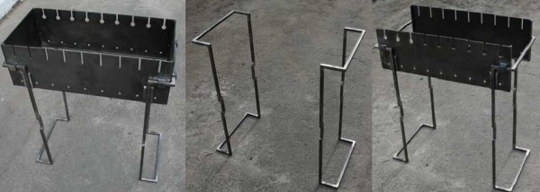 Brasero pliable sur pieds forgés