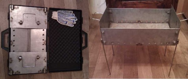 Brasero dans une valise est une bonne idée