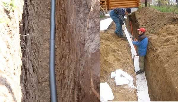 Même si le fossé a été creusé en dessous du niveau de congélation, il est préférable d'isoler les tuyaux.