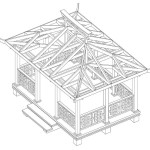Extérieur de gazebo en bois de style chinois