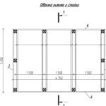 Harnais inférieur. Les emplacements des racks (bois 150 * 150 mm) sont marqués de croix
