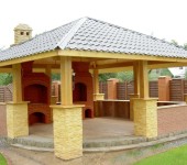 Gazebo en brique avec barbecue (barbecue)