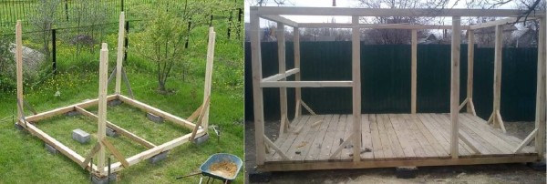 Deux projets et deux façons de définir les barres d'angle correctes. À gauche - flèches temporaires, après l'installation du cerclage, elles seront retirées, à droite - permanentes