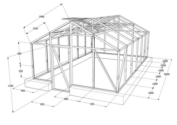 Grand gazebo pour vitrage