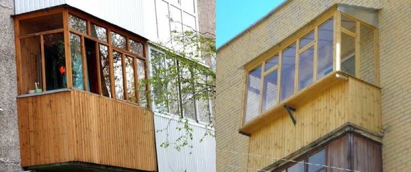 Il est également possible de recouvrir le balcon extérieur avec du bois - par exemple