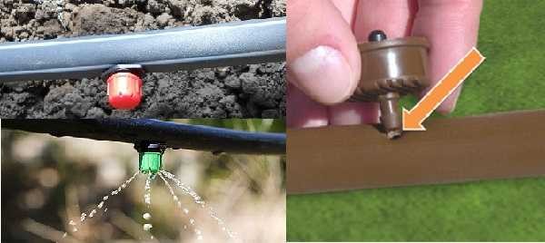Des goutteurs séparés installés dans le tuyau sont plus pratiques à utiliser pour arroser des arbustes, des vignes et des arbres