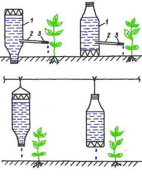 Irrigation goutte à goutte à partir de bouteilles en plastique