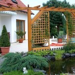 Ainsi, avec l'aide d'une pergola, vous pouvez aménager l'entrée de la maison - c'est un auvent qui a fière allure même sans plantes, et quand ils pousseront, il sera encore plus confortable