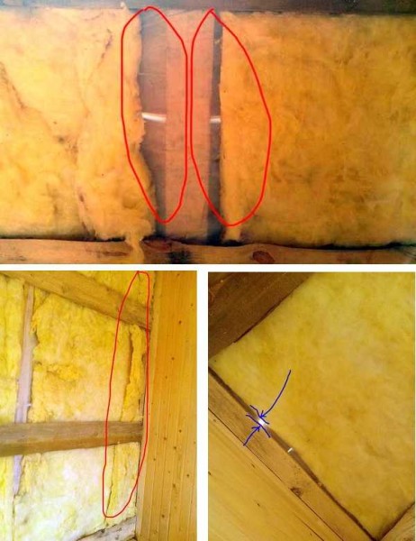Ce sont les conséquences de la pose de rouleaux de laine de roche de densité insuffisante.