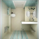 Design de salle de bain avec toilettes dans des tons beiges, dilués avec des inserts bleuâtres
