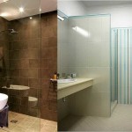 Une cloison en verre est un moyen de mettre en valeur une zone sans rendre une petite salle de bain encore plus petite