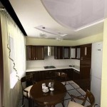 Deux nuances contrastées dans le design sont toujours une option gagnante. L'intérieur de la cuisine combiné avec le salon a l'air frais