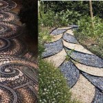 Beaux chemins de galets dans le jardin.