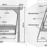 Dessin coté d'une balançoire suspendue en bois