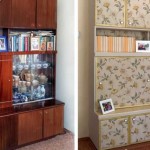 Rénovation des meubles en aggloméré: le mur a acquis un look moderne