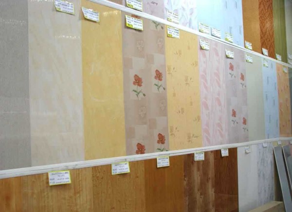 Une petite partie de l'assortiment de panneaux en plastique