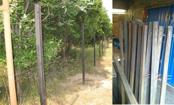 Les poteaux ont été installés dans les trous