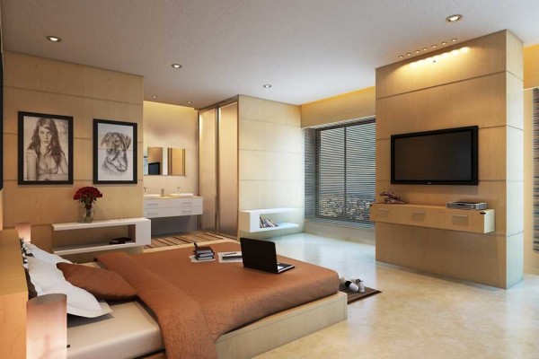 Décoration élégante, chambre confortable, vous l'avez deviné - style moderne