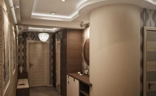 Hall d'entrée et hall dans un appartement de deux pièces
