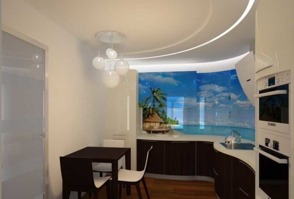Vue de l'intérieur de la cuisine sous un angle différent