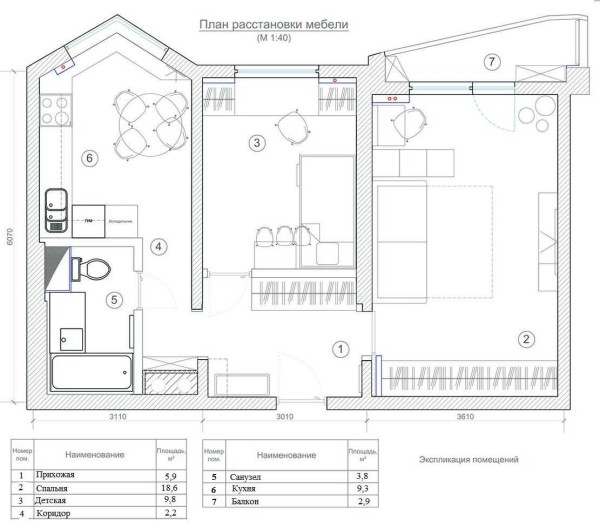 Plan d'aménagement du mobilier