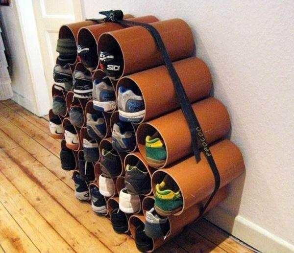 Système de stockage de chaussures en tuyaux en plastique ...