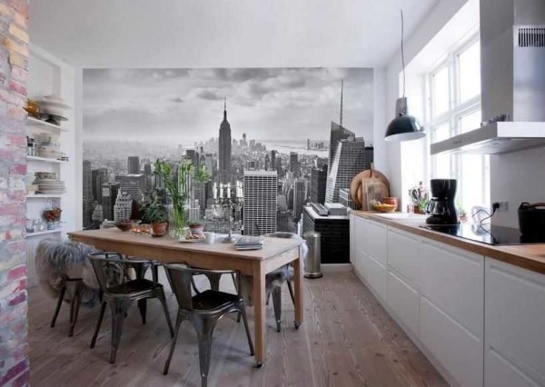Les paysages urbains sur les papiers peints photo sont un thème populaire