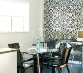 Style Art Nouveau - papier peint uni sur les murs de la cuisine ou bicolore