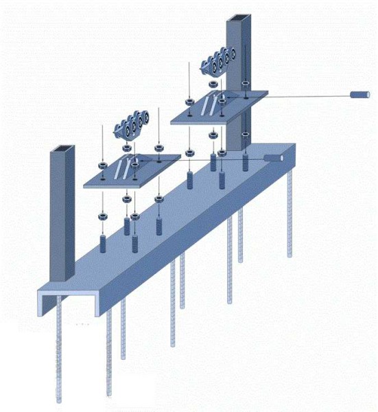 Un exemple de montage de plates-formes à rouleaux