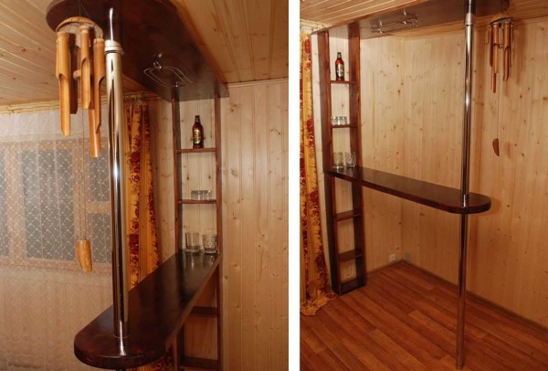 Comptoir de bar fait maison pour la cuisine de la planche