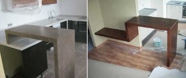 Comptoir de bar pour la cuisine dans un style moderne (les ichitecs de minimalisme conviennent également)