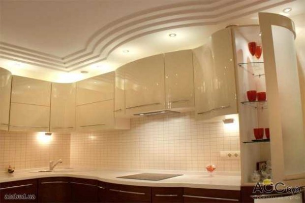 Plafond en forme de marches arrondies