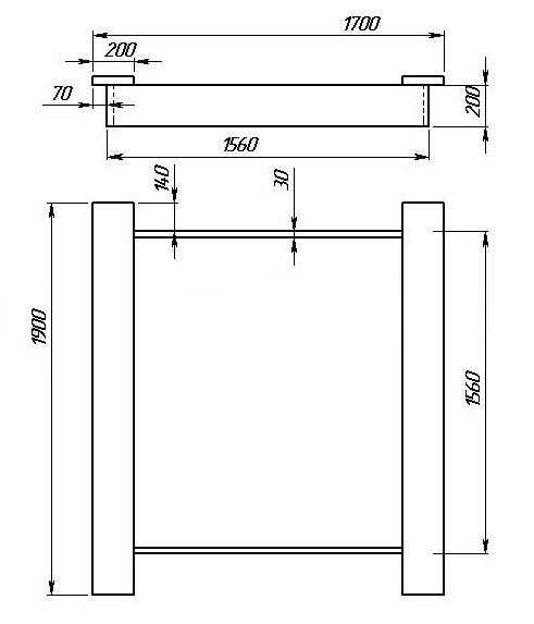 Dessin de bac à sable simple avec dimensions