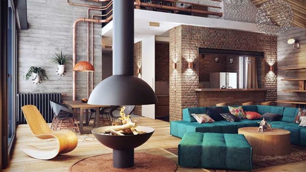 Même les cheminées sont de style loft