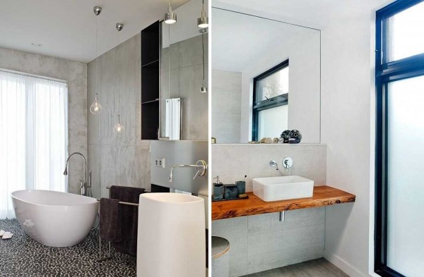 Salle de bain de style loft