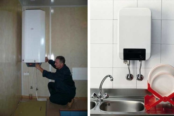 Chauffe-eau de différents types