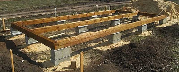 Un exemple de fondation pour un chalet d'été de trois mètres de large
