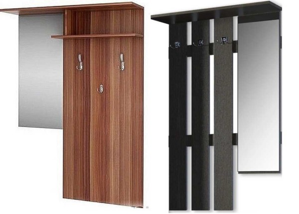 Cintres muraux pour couloir avec miroir