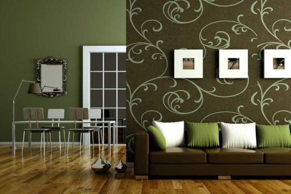 combinaison de papier peint dans le salon photo