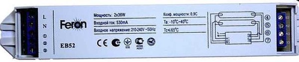 ECG pour deux lampes fluorescentes