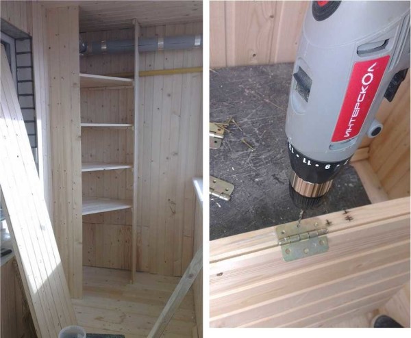 Étapes de construction d'une armoire d'angle à partir de la doublure