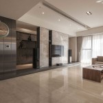 Intérieur du salon dans des tons marron et beige dans le style du minimalisme