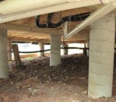 L'une des fondations colonnaires - vue de dessous