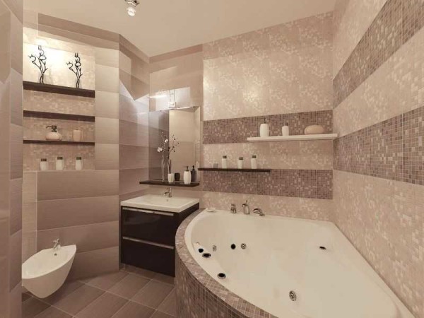 Mosaïque en combinaison avec des carreaux assortis - élégant et beau