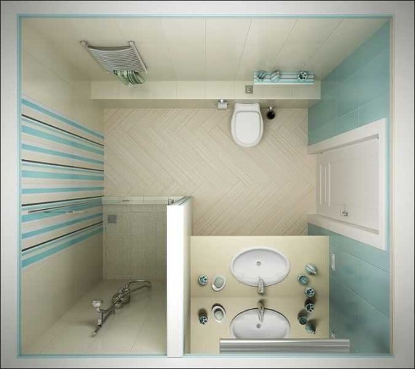 Conception de salle de bain avec des carreaux d'une collection